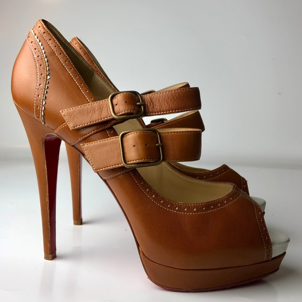 Louboutin Luly 140 Two Strap Mary Jane Pumps 39